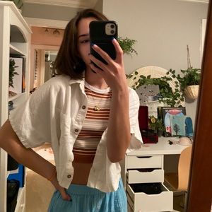 Cropped button up blouse